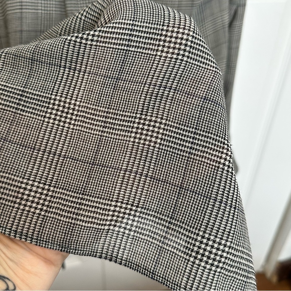 Theory Orvinio Pinedale Grey Glen Plaid Wool Blend Blouse Size P EUC - Picture 5 of 8